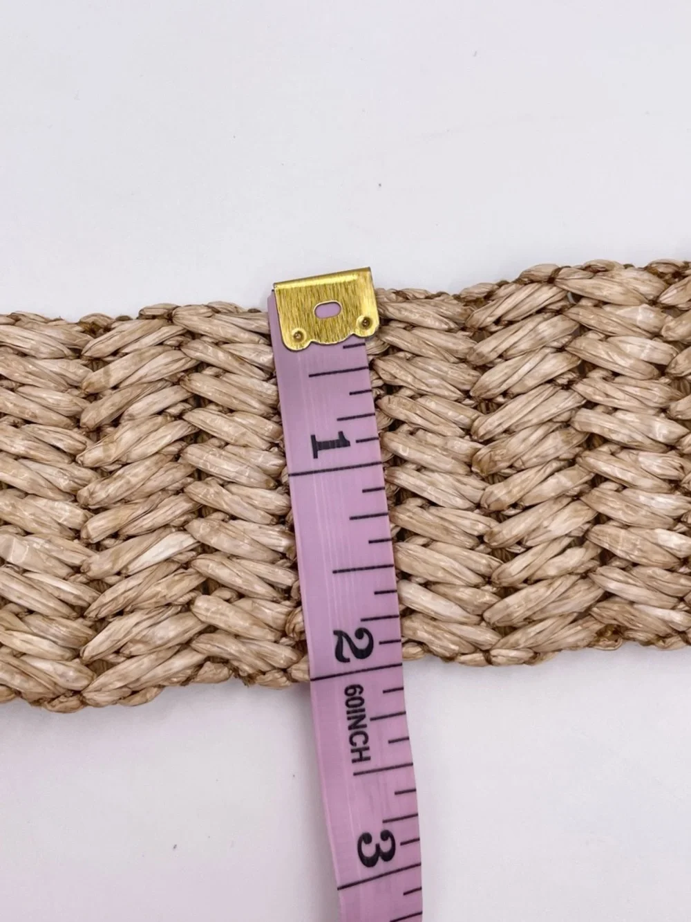 NEW Zara Woven Raffia Belt Ombre Resin Buckle Stretchy Bohemian Festival Indie